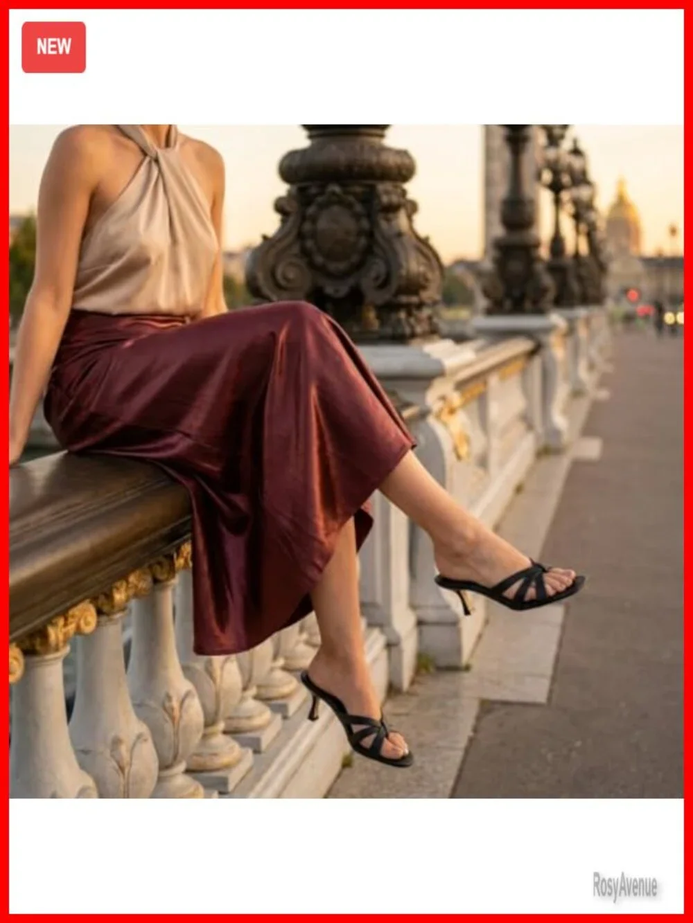 Strappy Kitten Heels with Memory Foam, Dressy Open Toe Low Heel Sandals